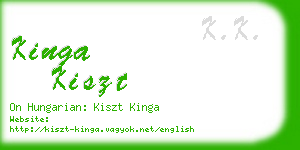 kinga kiszt business card